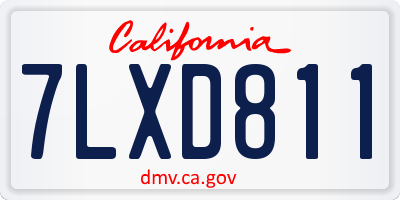 CA license plate 7LXD811