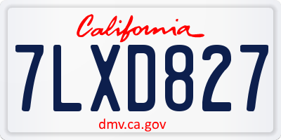 CA license plate 7LXD827