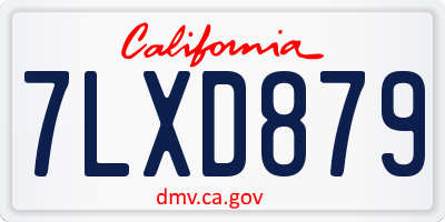 CA license plate 7LXD879