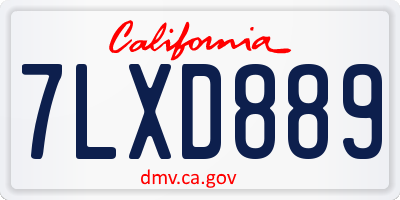 CA license plate 7LXD889