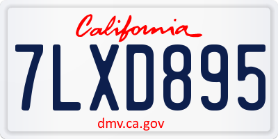 CA license plate 7LXD895