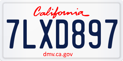 CA license plate 7LXD897