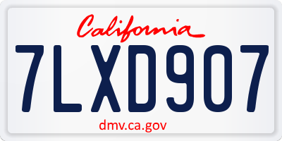 CA license plate 7LXD907