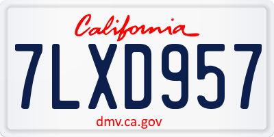CA license plate 7LXD957