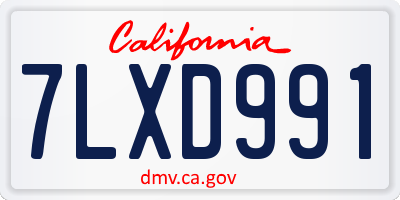 CA license plate 7LXD991