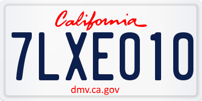 CA license plate 7LXE010