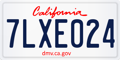CA license plate 7LXE024