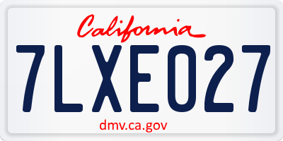 CA license plate 7LXE027