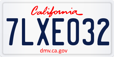 CA license plate 7LXE032