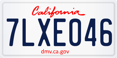 CA license plate 7LXE046