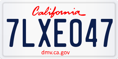CA license plate 7LXE047