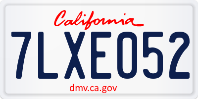 CA license plate 7LXE052