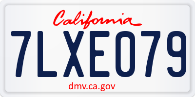 CA license plate 7LXE079