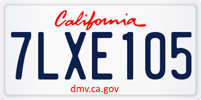 CA license plate 7LXE105
