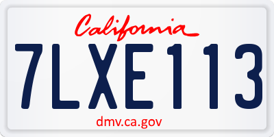 CA license plate 7LXE113