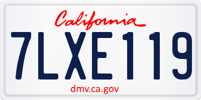 CA license plate 7LXE119