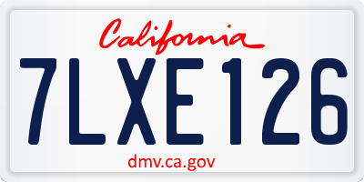 CA license plate 7LXE126