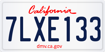 CA license plate 7LXE133