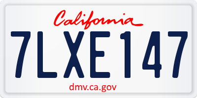 CA license plate 7LXE147