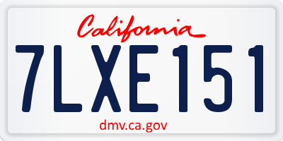CA license plate 7LXE151