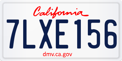 CA license plate 7LXE156