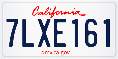 CA license plate 7LXE161