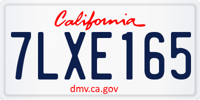 CA license plate 7LXE165