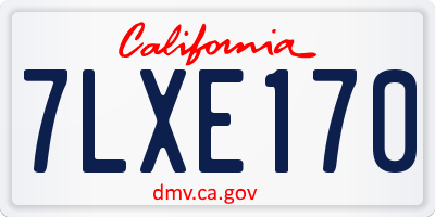 CA license plate 7LXE170