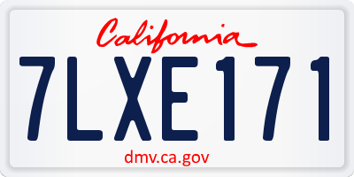 CA license plate 7LXE171