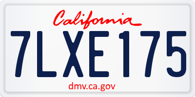 CA license plate 7LXE175