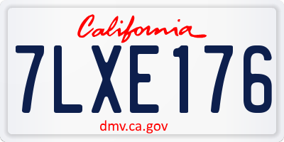 CA license plate 7LXE176