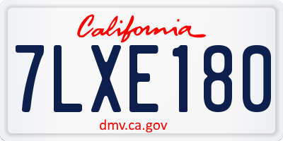 CA license plate 7LXE180