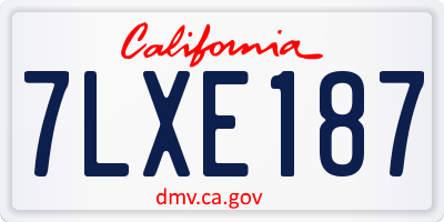 CA license plate 7LXE187