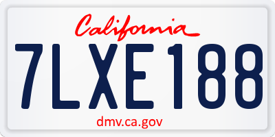 CA license plate 7LXE188
