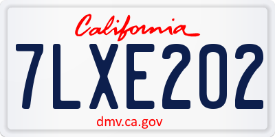 CA license plate 7LXE202
