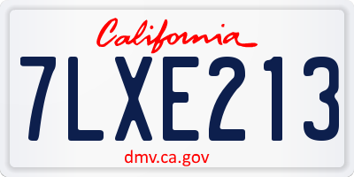 CA license plate 7LXE213