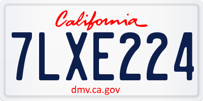 CA license plate 7LXE224