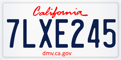 CA license plate 7LXE245
