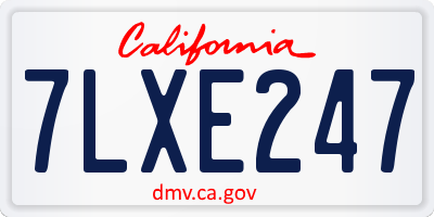 CA license plate 7LXE247