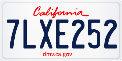 CA license plate 7LXE252