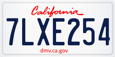 CA license plate 7LXE254