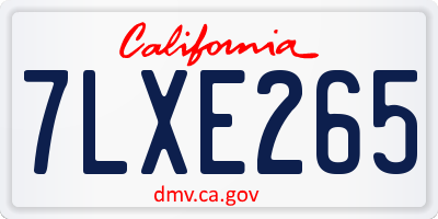 CA license plate 7LXE265