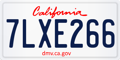 CA license plate 7LXE266