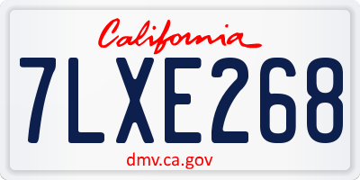 CA license plate 7LXE268