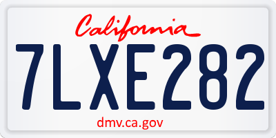 CA license plate 7LXE282