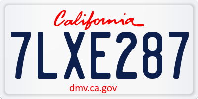 CA license plate 7LXE287