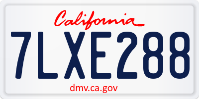 CA license plate 7LXE288