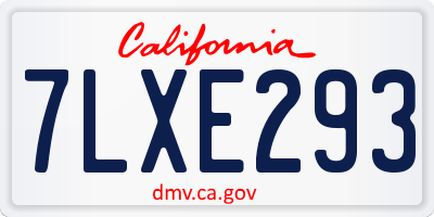 CA license plate 7LXE293