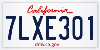CA license plate 7LXE301