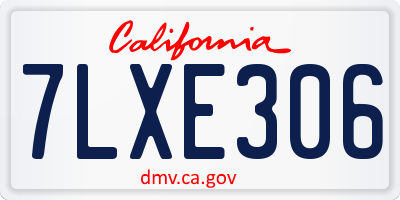 CA license plate 7LXE306